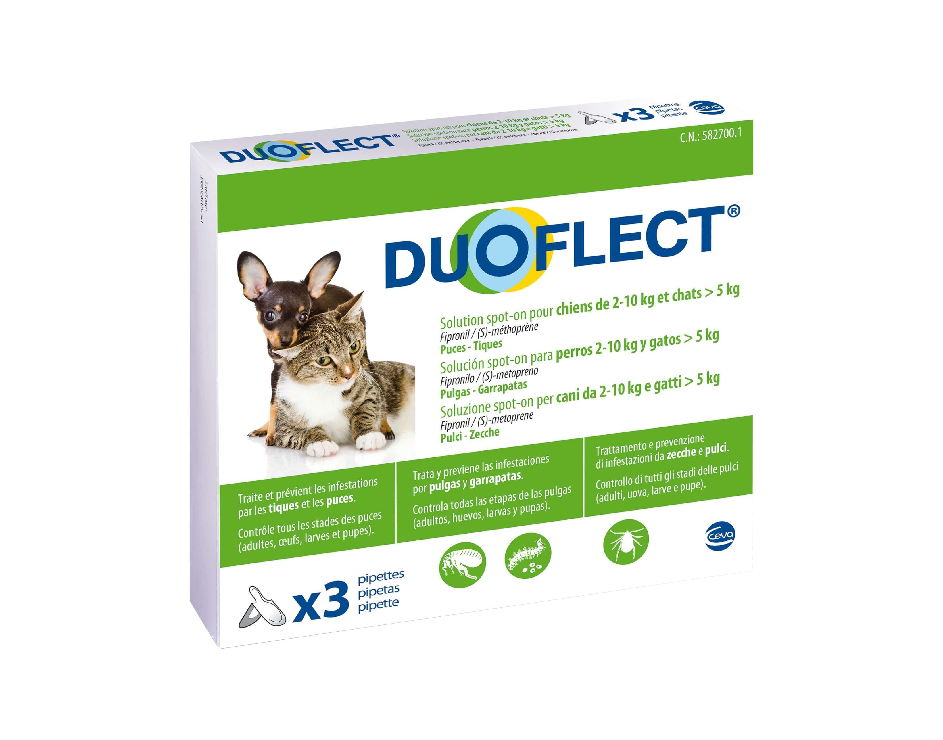 Duoflect - Pipettes Antiparasitaire de 2 &agrave; 10Kg pour Chien et Chat - x3 Image num&eacute;ro 1
