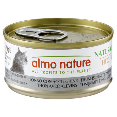Almo Nature - Pâtée en Boîte HFC Natural Thon avec Alevins pour Chat - 70g