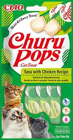 Inaba - Friandises Churo Pops au Poulet et Thon pour Chats - 4x15g