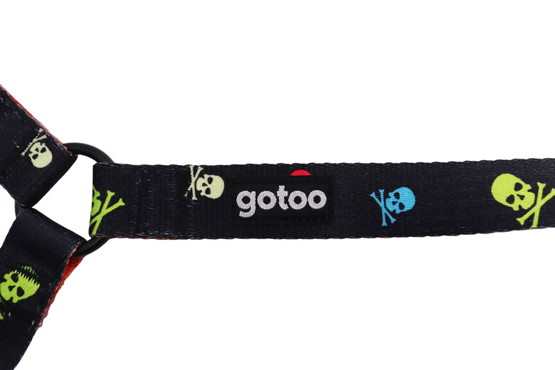 Gotoo - Harnais à Motif de Crânes Gris pour Chien - XS Image numéro 4 Gotoo - Harnais à Motif de Crânes Gris pour Chien - XS Image numéro 4