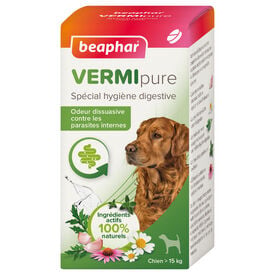 Beaphar - Comprim&eacute;s Vermipure Sp&eacute;cial Hygi&egrave;ne Digestive pour Chien (> 15 Kg) - 50 cps