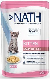 Nath - Pâtée en sauce au saumon pour Chatons de 4 à 12 mois - 70g