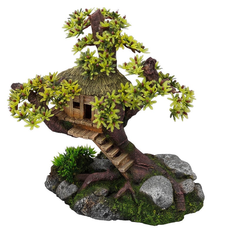 Aquadella - Décoration TREE HOUSE WITH PLANTS pour Aquarium - 28x15x24,5cm Image numéro 1 Aquadella - Décoration TREE HOUSE WITH PLANTS pour Aquarium - 28x15x24,5cm Image numéro 1