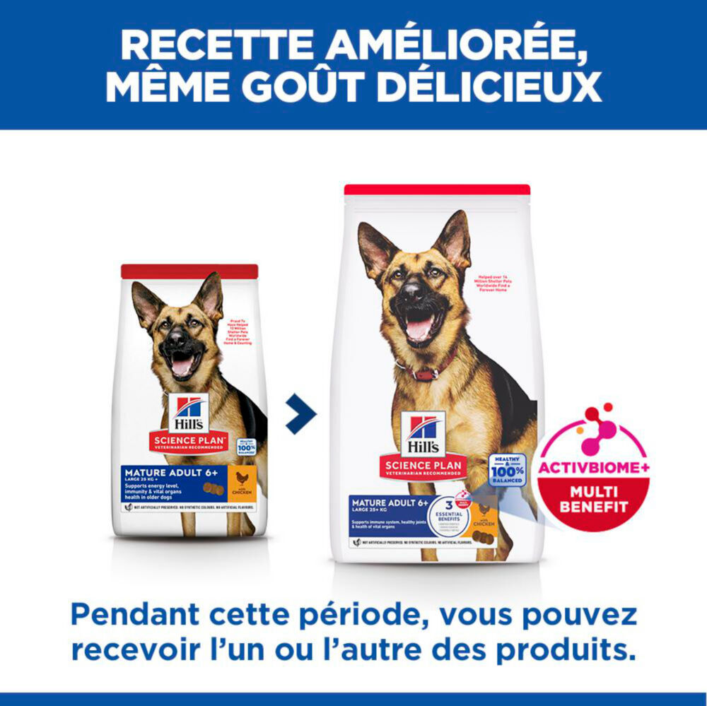 Hill's Science Plan - Mature Adult Croquettes Pour Grand Chien Ag&eacute; Au Poulet  - 18kg Image num&eacute;ro 5