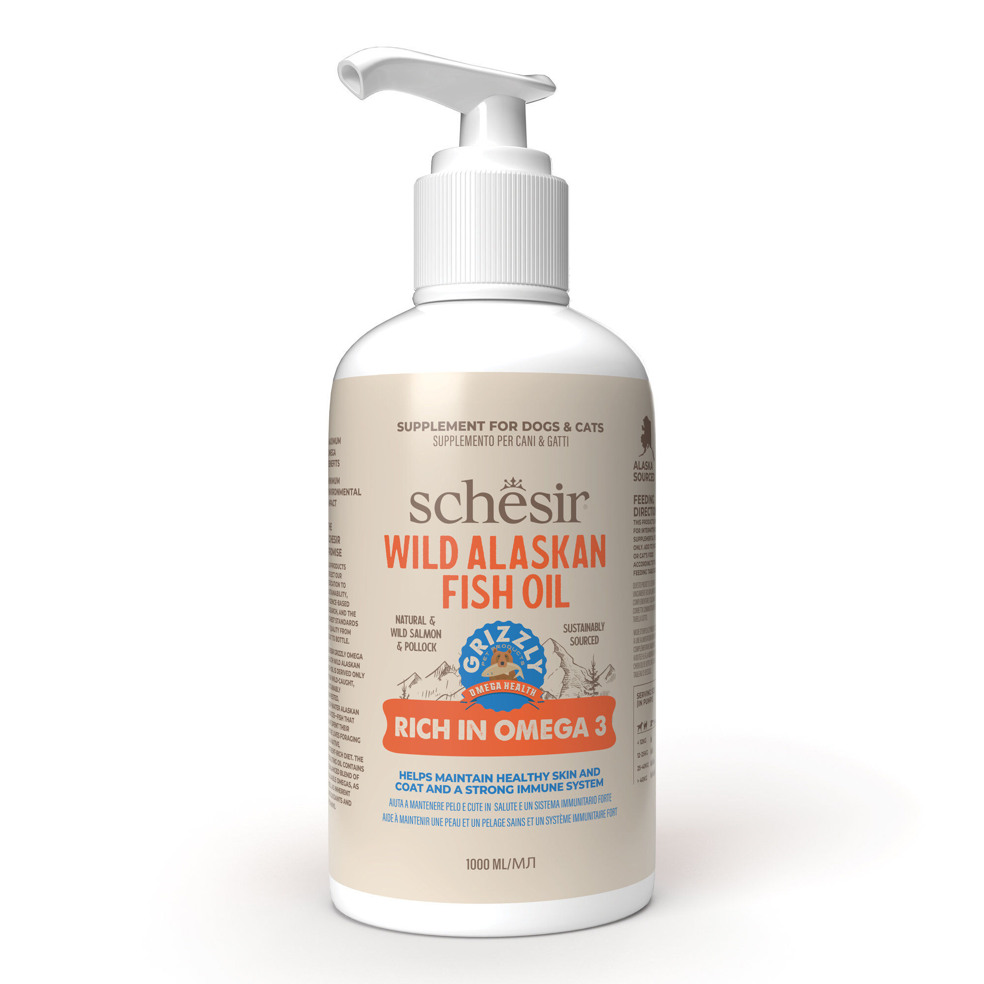 Schesir - Huile Au Saumon Sauvage Pour Chiens et Chats - 1000ml Image num&eacute;ro 1