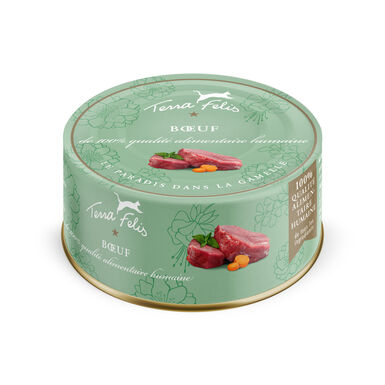Terra Felis - Aliment Naturel au Bœuf pour Chats - 80g