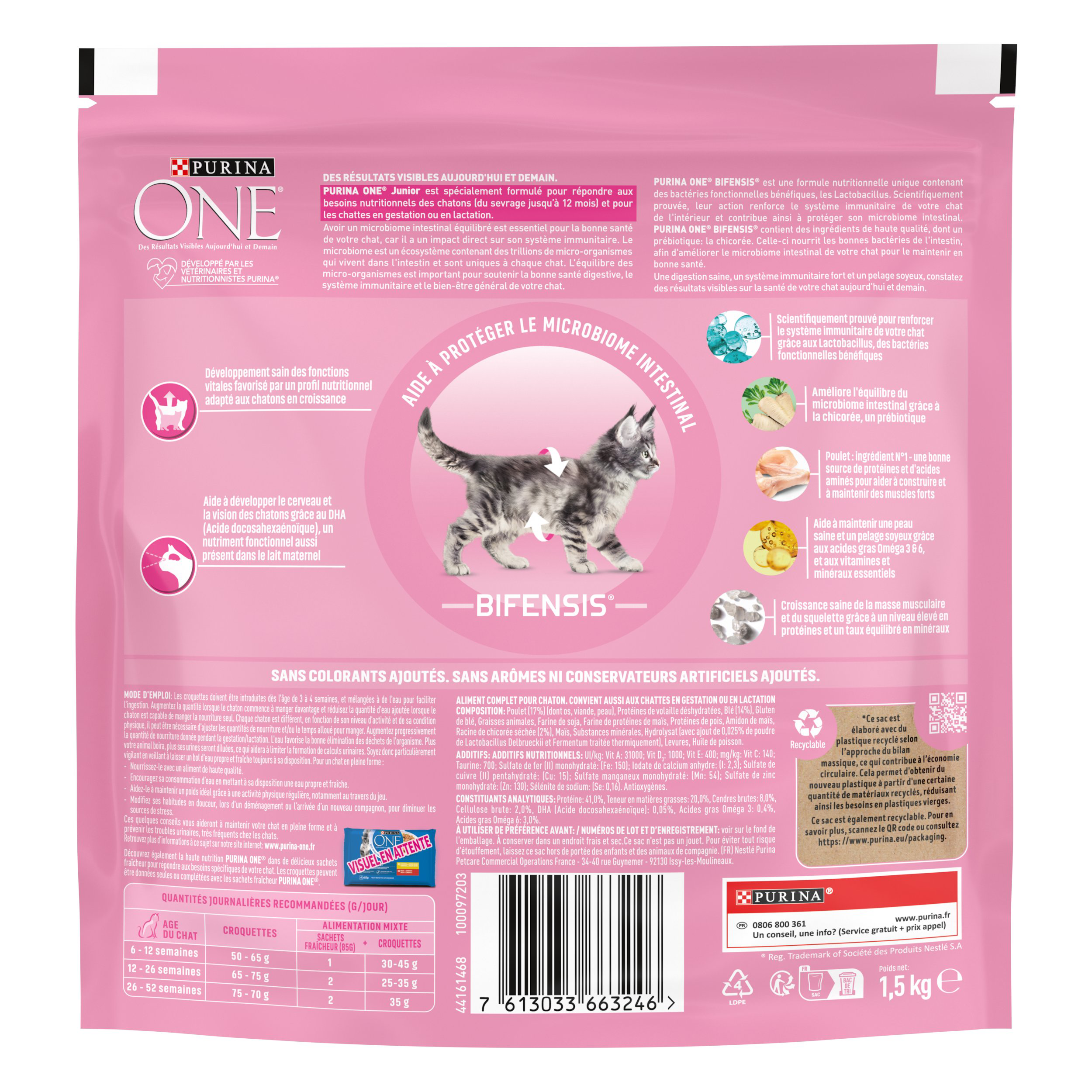 Purina One - Croquettes au Poulet et C&eacute;r&eacute;ales pour Chaton - 1,5Kg Image num&eacute;ro 3