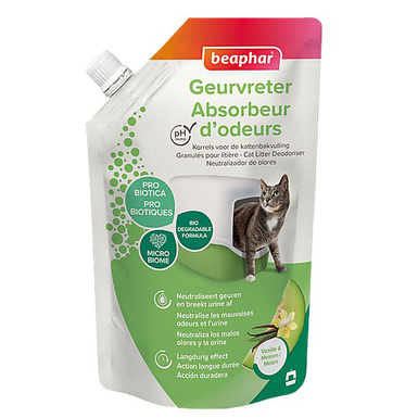 Beaphar - Granulés Absorbeurs d'Odeurs Parfum Melun pour Litière - 400g