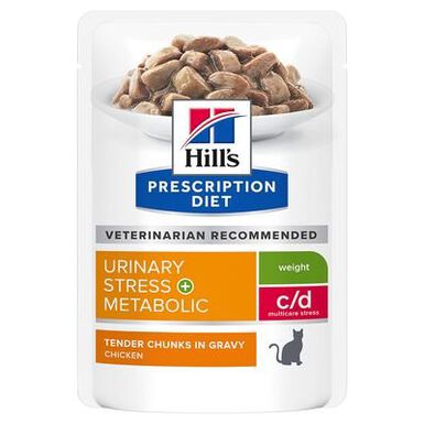 Hill's - Sachets Prescription Diet c/d Urinary Stress + Metabolic Poulet pour Chats - 12x85g