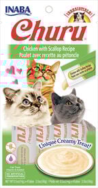 Inaba - Friandises Churu Poulet avec Recette au Pétoncle pour Chats - 4x14g