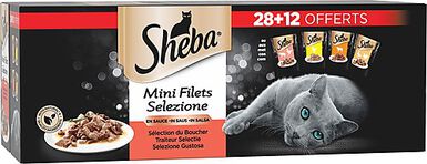 Sheba - Sachet Fraicheur en Sauce Selection du Boucher pour Chat - 40x85g dont 12 offerts