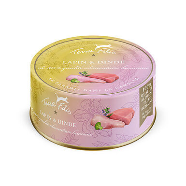 Terra Felis - Aliment Naturel au Lapin et Dinde pour Chats - 80g