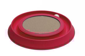 Animalis - Jouet Attrape Balle Griffoir Happycat pour Chat Rouge
