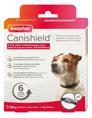 Canishield - Collier Anti-Puces Tiques pour Chien Petit et Moyen