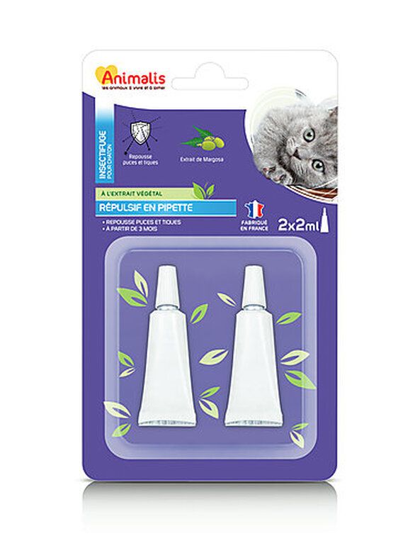 Animalis - Répulsif Insectifuge en Pipette pour Chaton - 2x2ml image number null