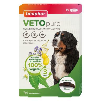 Beaphar - VETOpure collier répulsif antiparasitaire pour grand chien - Marron