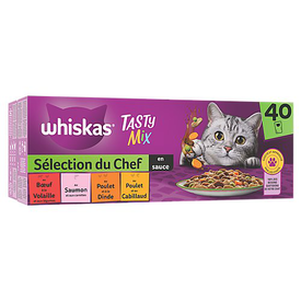 Whiskas - Tasty Mix Sachets fraîcheur Sélection du Chef en sauce pour chat adulte 4 variétés - 40x85g