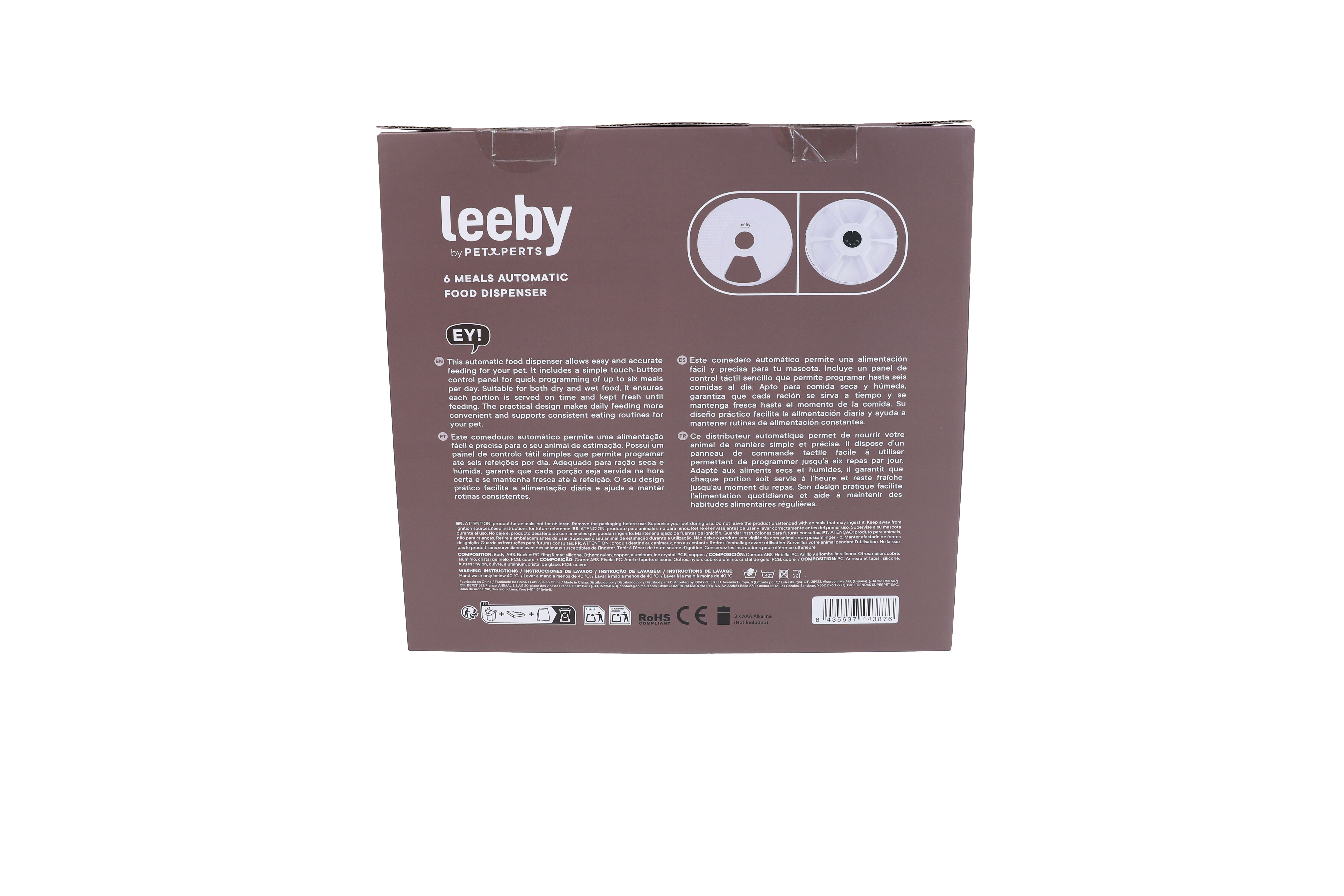 Leeby - Distributeur Automatique de Nourriture pour Chats - 6 repas Image num&eacute;ro 5