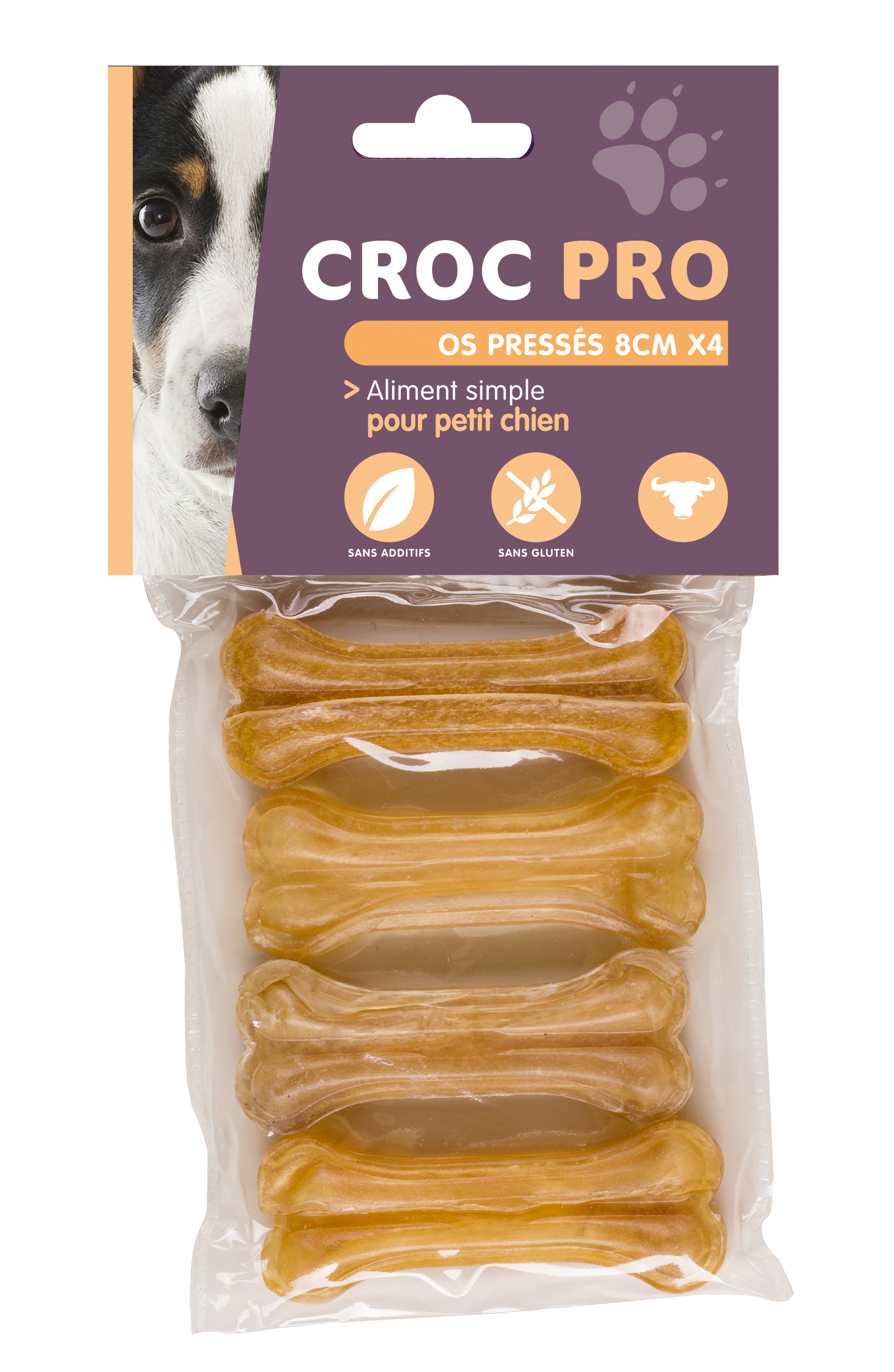 Croc Pro - Os &agrave; M&acirc;cher 8cm pour Chiens - x4 Image num&eacute;ro 2