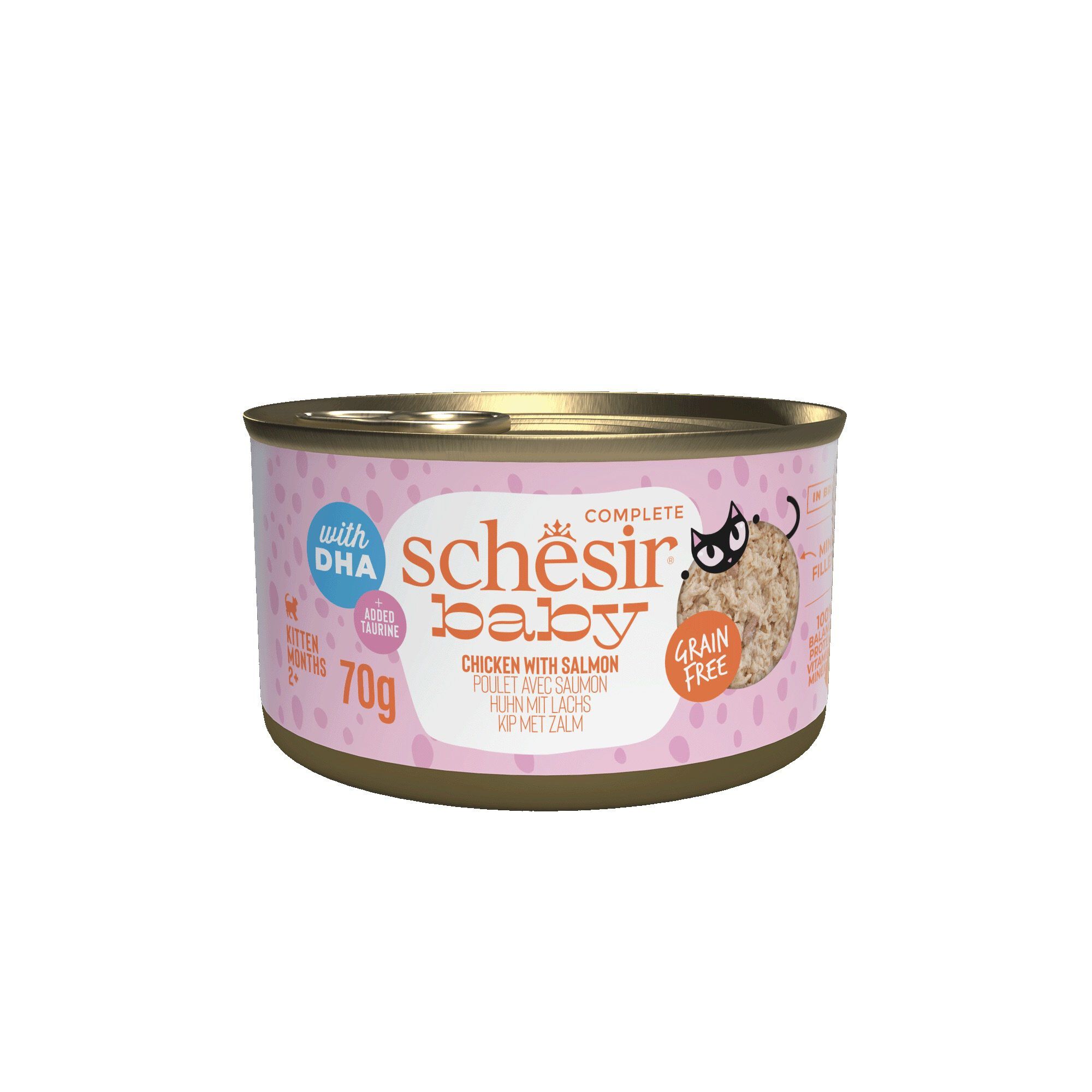 Schesir - P&acirc;t&eacute;e Baby Filets De Poulet et Saumon Pour Chats - 70g Image num&eacute;ro 1