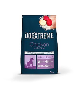 DogXtreme - Croquettes au Poulet Frais pour Chiot de Toute Race - 3Kg