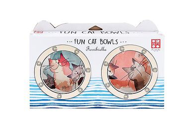 Ferribiella - Etui 2 Bols Aquarelle pour Chats - 390mlx2