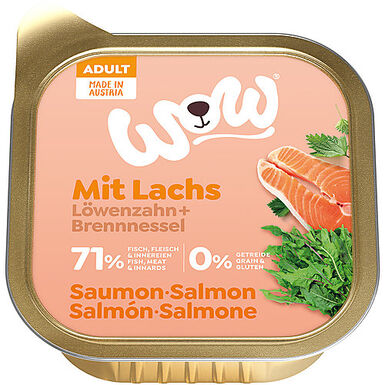 Wow - Repas Complet Naturel au Saumon pour Chien Adultes
