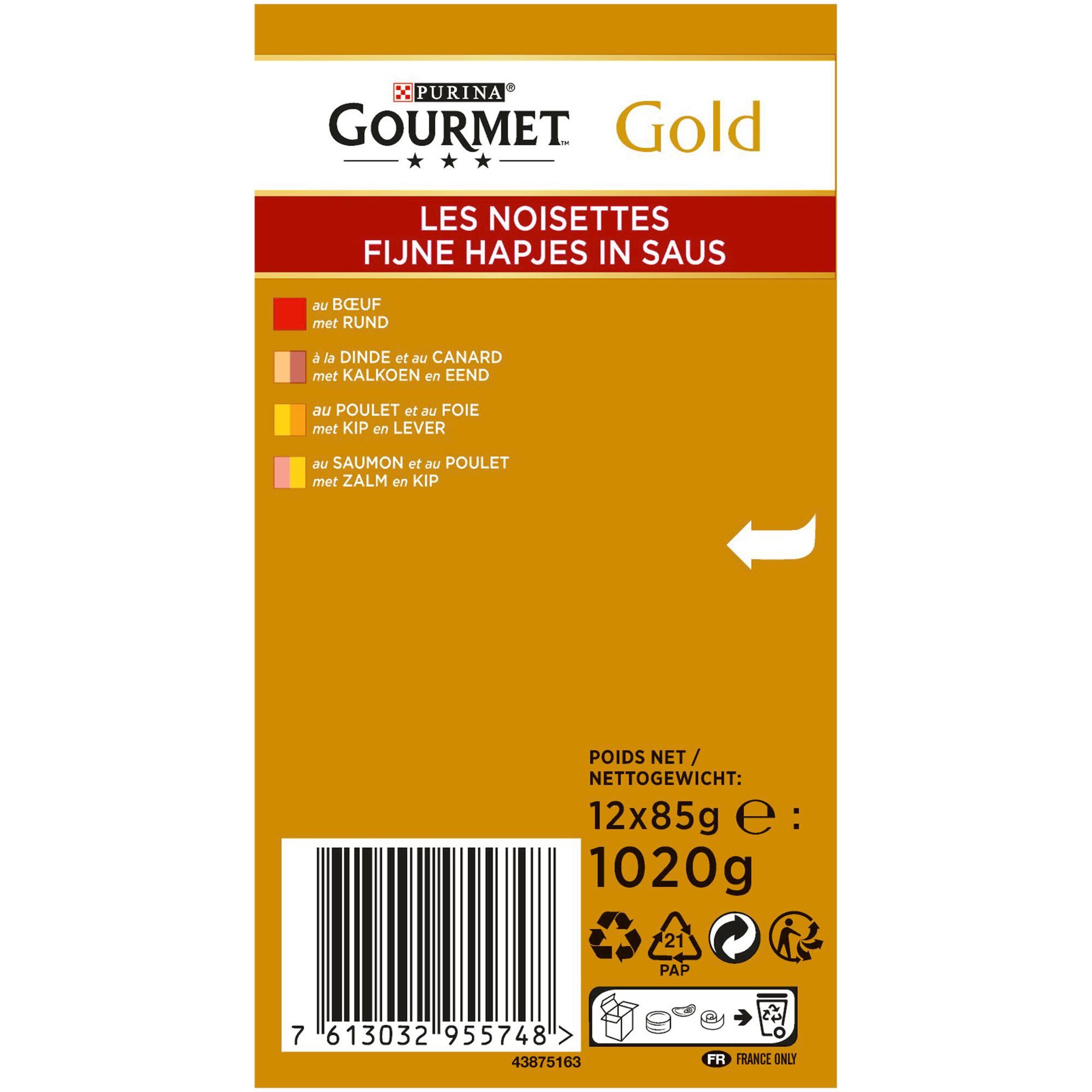 Gourmet - Bo&icirc;te Gold Les Noisettes pour Chat - 12x85g Image num&eacute;ro 3