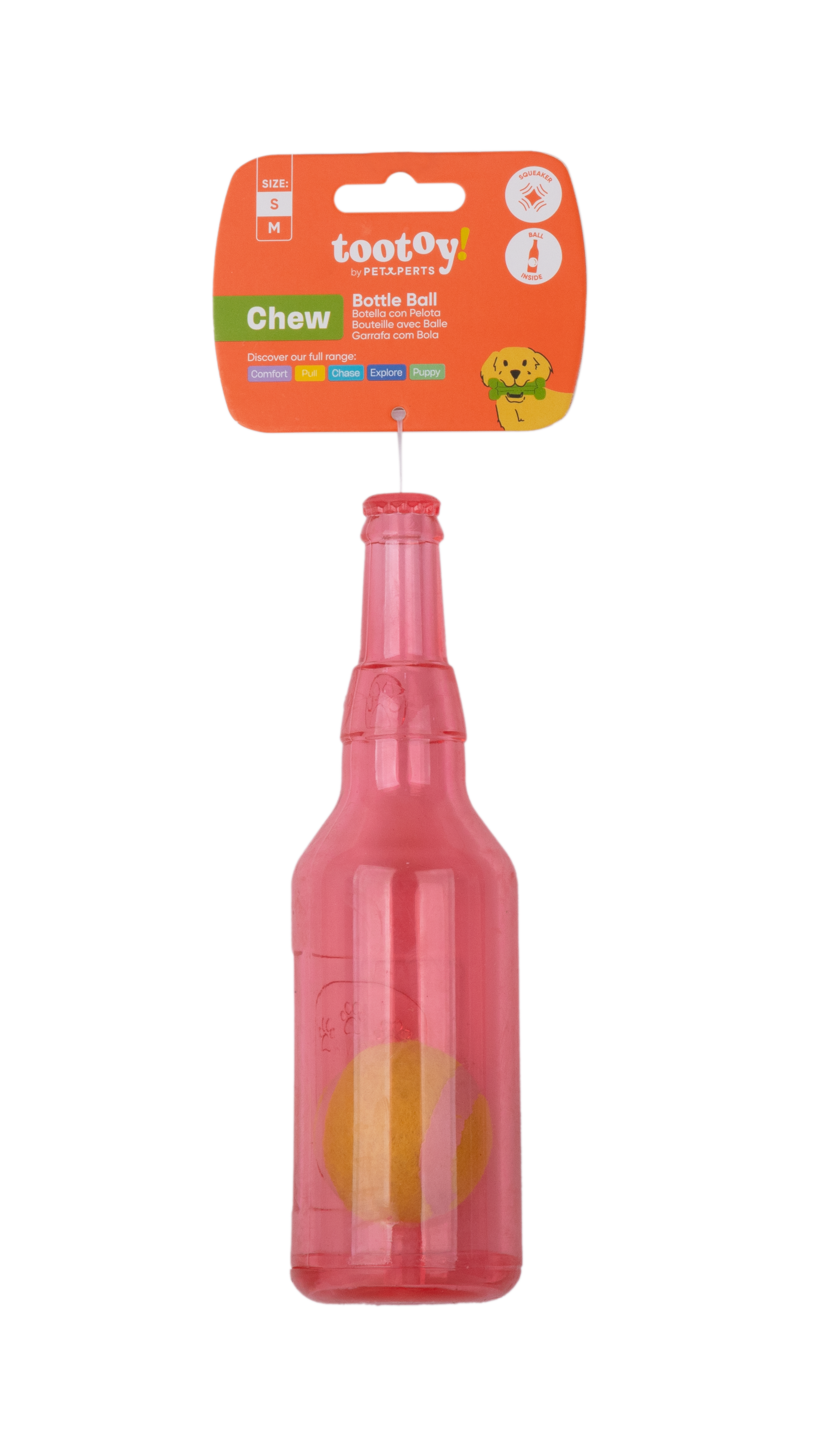 Tootoy! - Bouteille & Balle Sonore Rouge pour Chiens - S Image num&eacute;ro 1