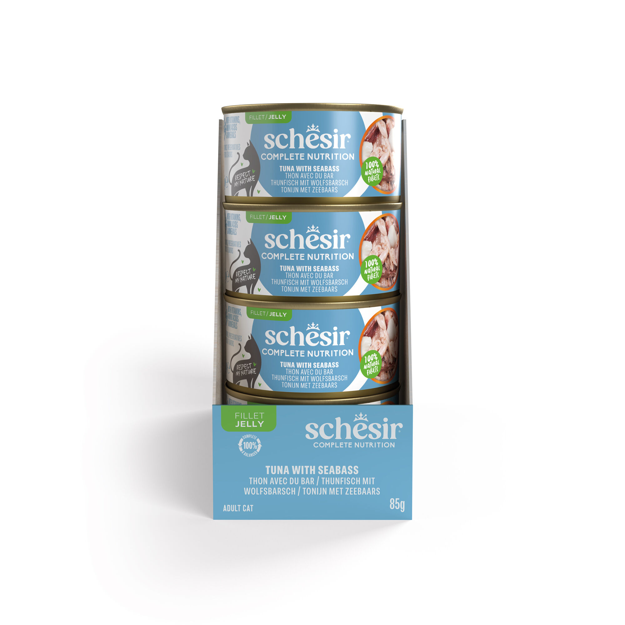 Schesir - Bo&icirc;te P&acirc;t&eacute;e Thon avec Bar en Gel&eacute;e pour Chat - 85g Image num&eacute;ro 4