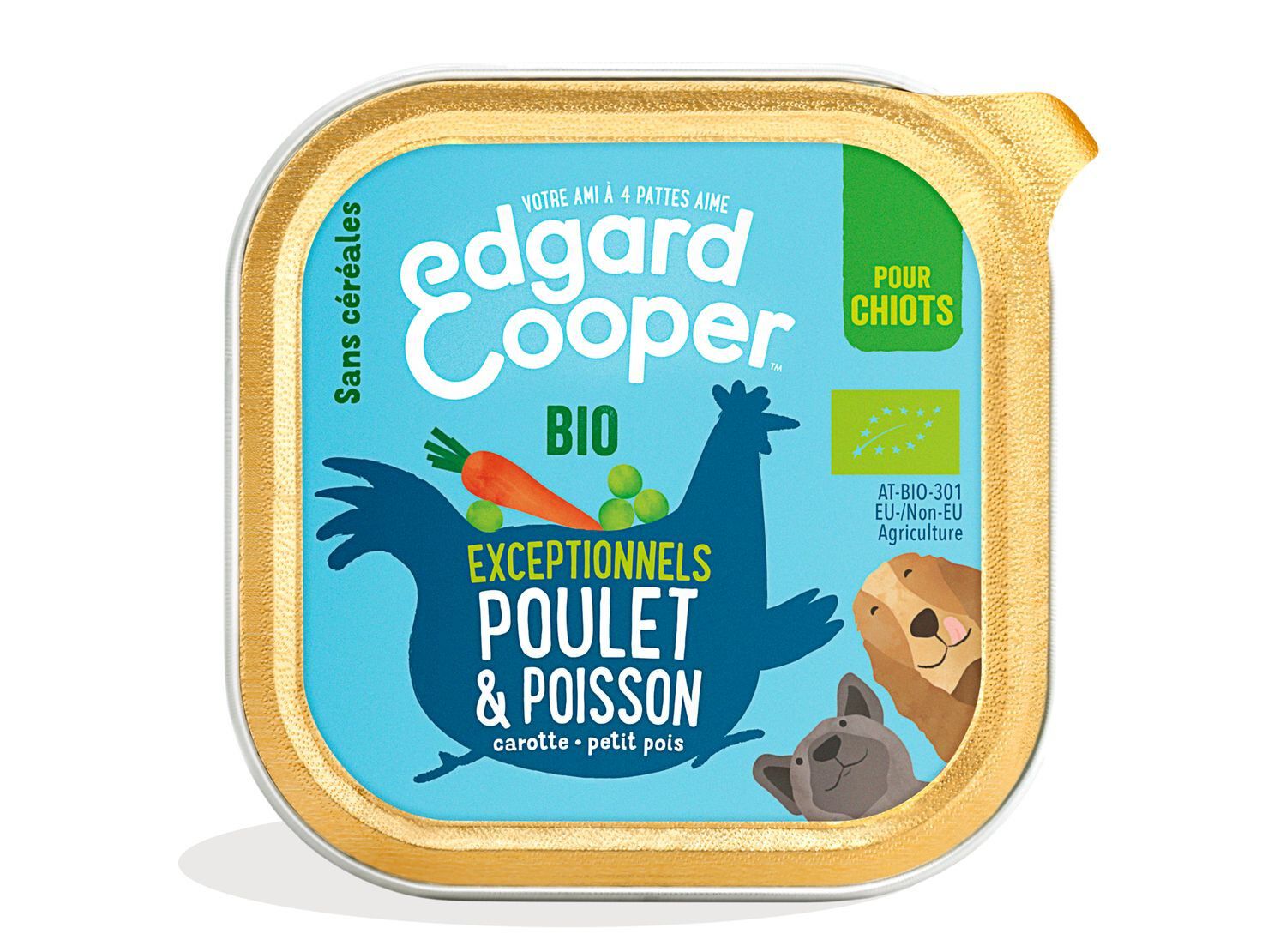 Edgard & Cooper - Barquette BIO au Poulet et Poisson pour Chiot - 100g Image num&eacute;ro 1