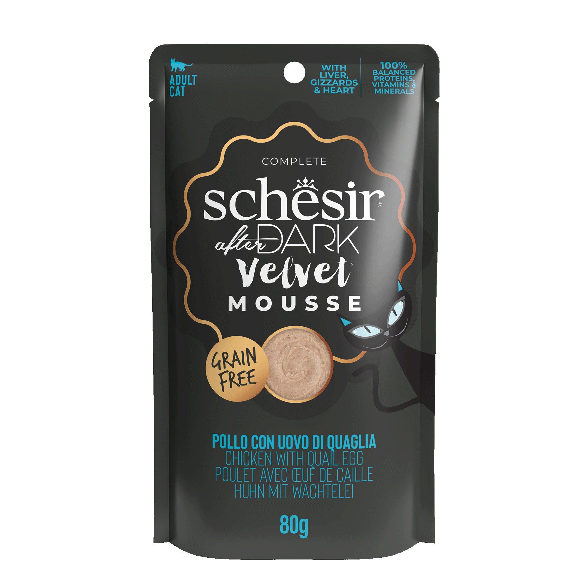 Schesir - Sachet After Dark Velvet Mousse Au Poulet et Oeuf Pour Chats - 80g Image num&eacute;ro 1