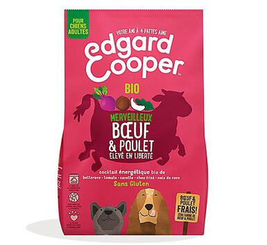 Edgard & Cooper - Croquettes BIO au Bœuf et Poulet pour Chien - 2,5Kg