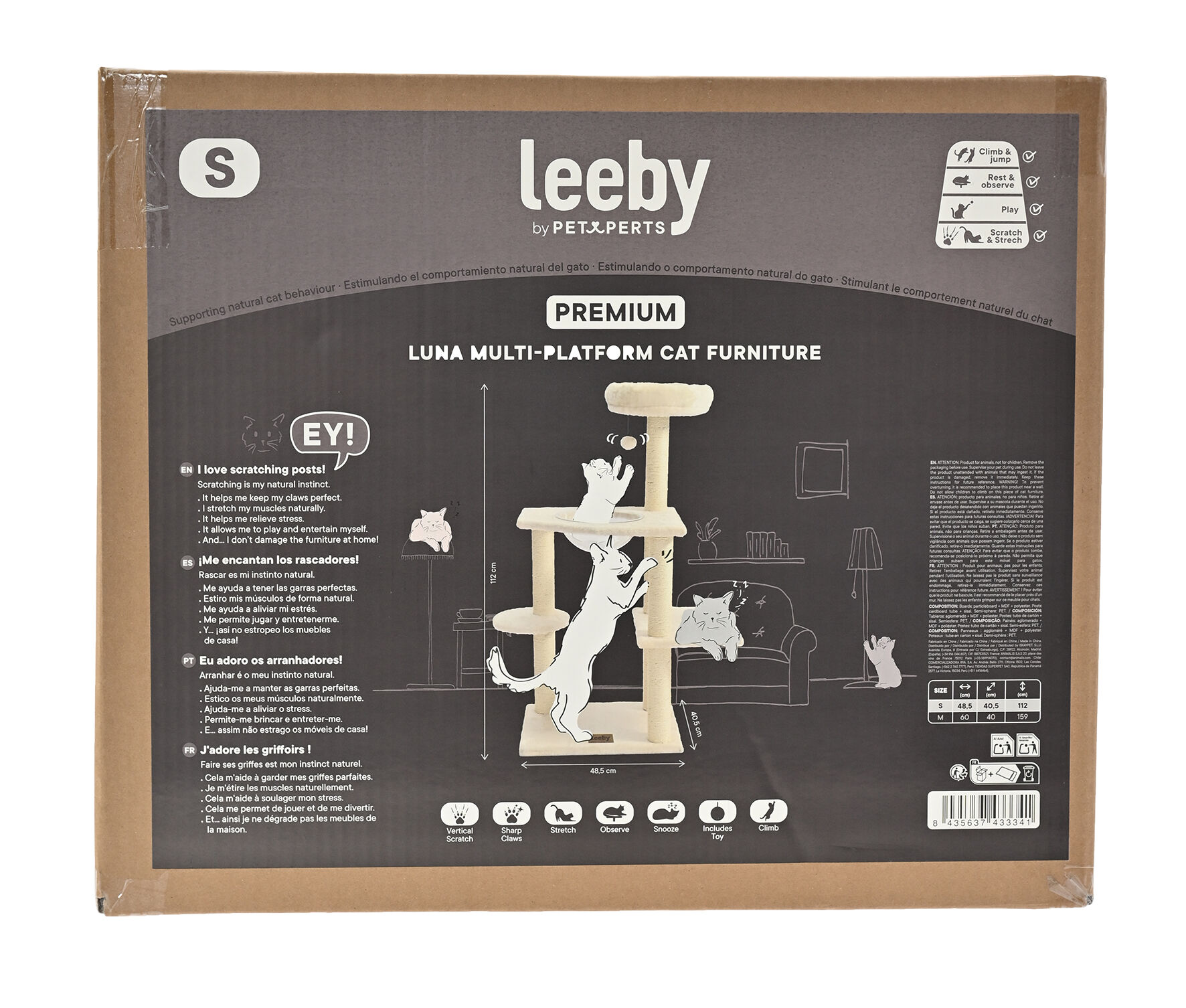 Leeby - Arbre &agrave; Chat Luna Premium - 48,5x40,5x112cm Image num&eacute;ro 8