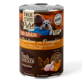 True Origins Pure - P&acirc;t&eacute;e au Poulet & Courge pour Chiots - 400g