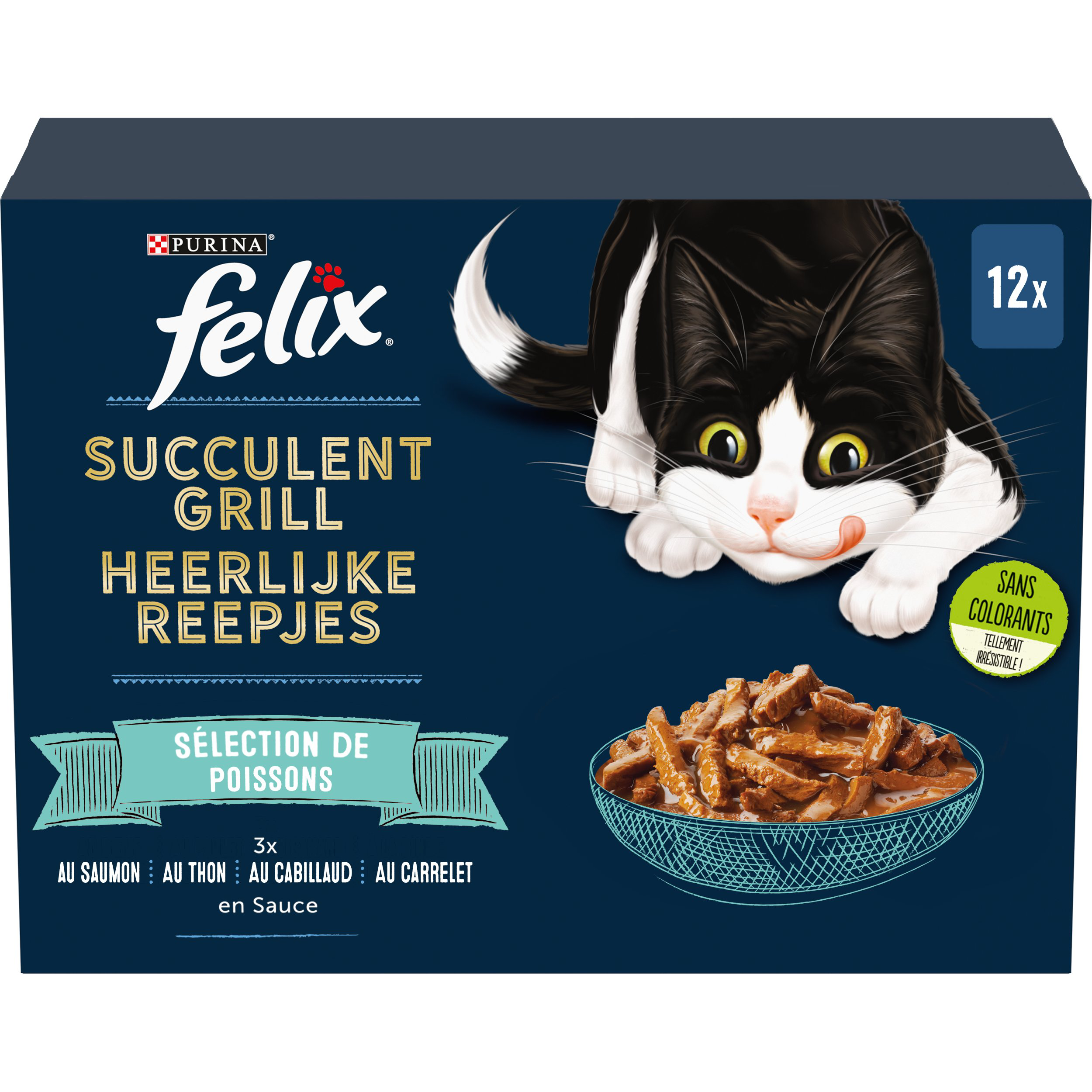 FELIX - Pochons Succulent Grill Selection de Poissons en Sauce pour chats adultes - 12X80g Image num&eacute;ro 6