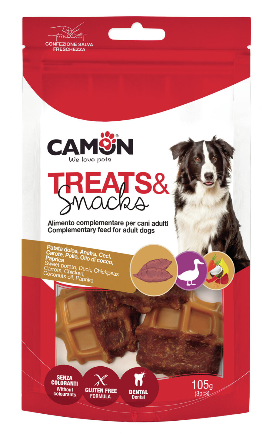 Camon - Friandises Treats & Snacks Gauffres au Canard - 105g Image num&eacute;ro 1