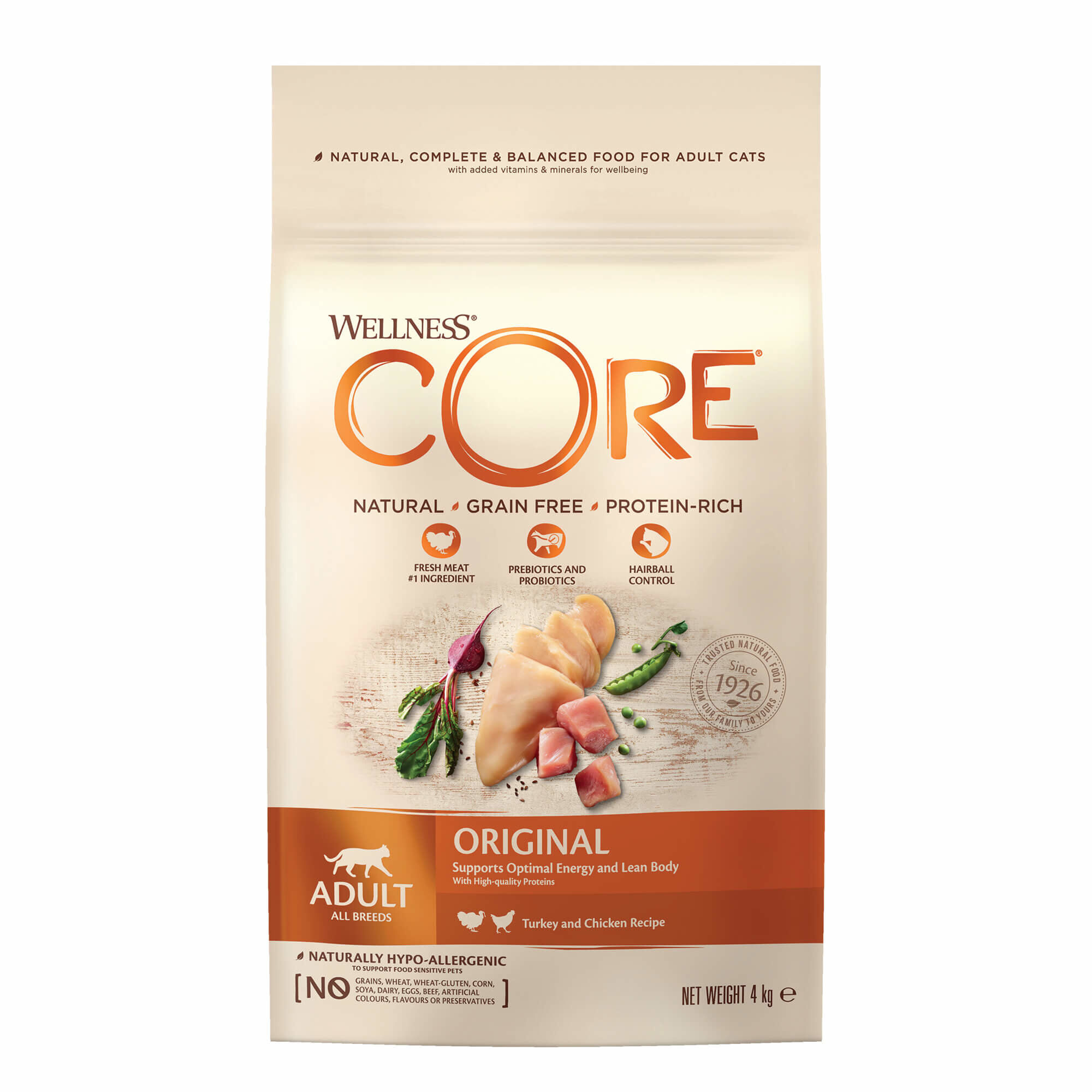Wellness CORE - Croquettes Original Dinde et Poulet pour Chat - 4Kg Image num&eacute;ro 1