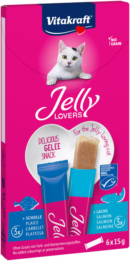 Vitakraft - Friandises Jelly Lovers Saumon et Carrelet pour Chats - 6x15g Image num&eacute;ro 1