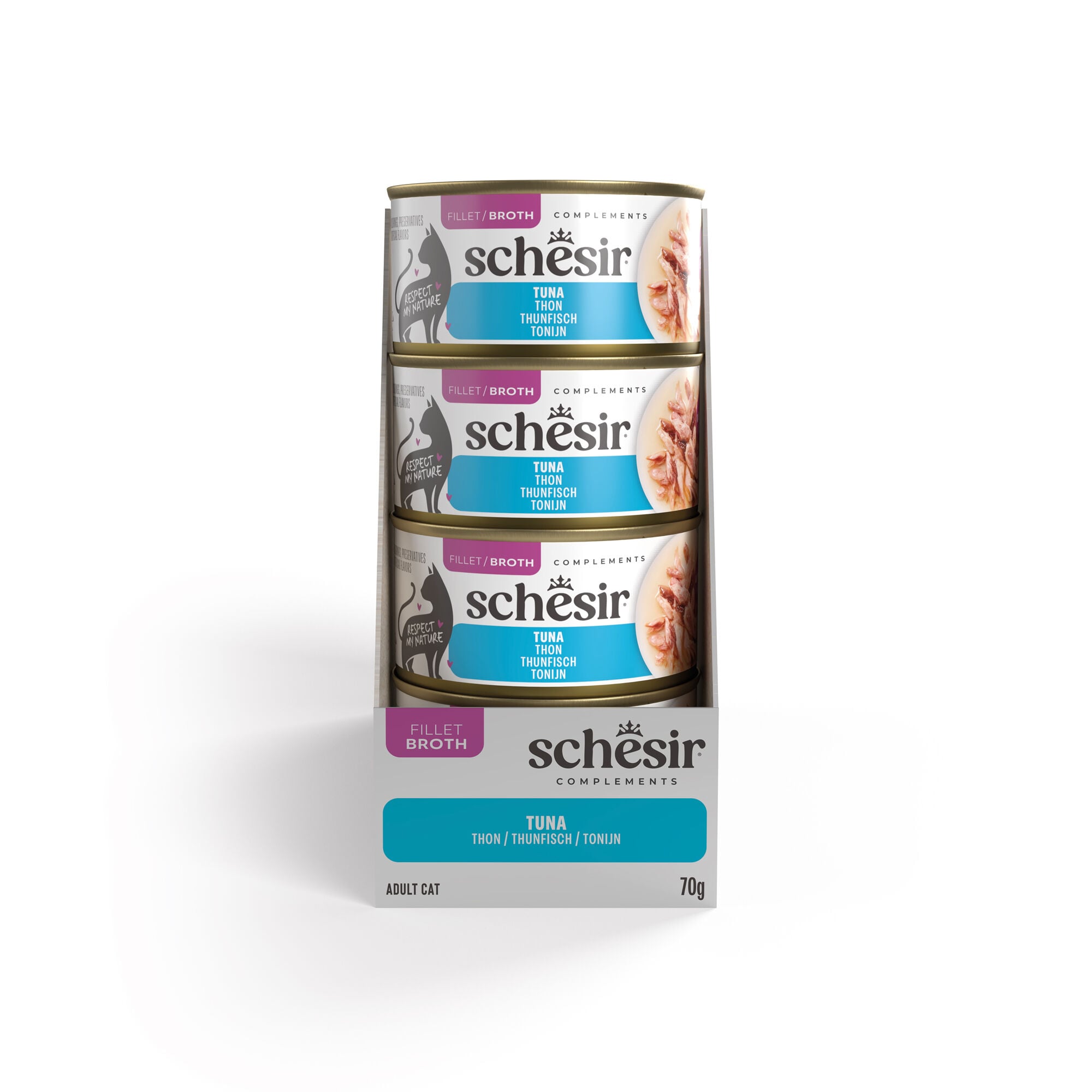 Schesir - P&acirc;t&eacute;e en Gel&eacute;e Thon En Bouillon Pour Chats - 70g Image num&eacute;ro 4