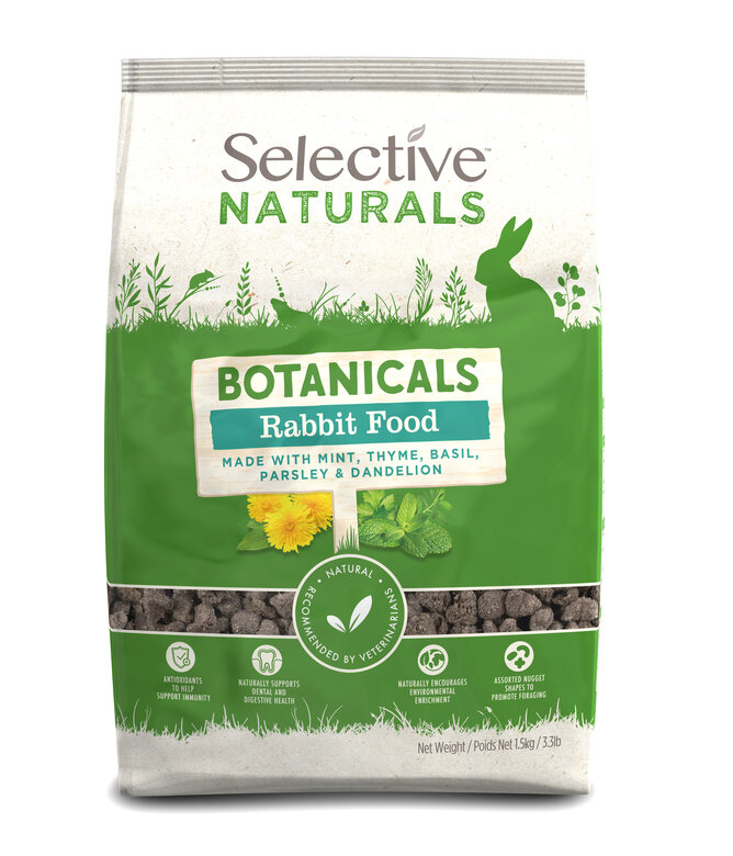 Selective Naturals - Aliment En Granulés Botanicals Lapins - 1,5kg Image numéro 1 Selective Naturals - Aliment En Granulés Botanicals Lapins - 1,5kg Image numéro 1