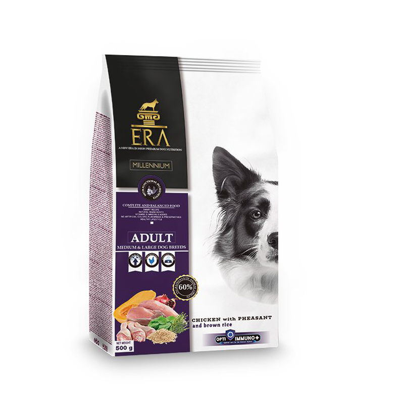 Era - Croquettes Millennium Poulet et Faisan pour Chiens Moyennes et Grandes Races - 500g Image numéro 1 Era - Croquettes Millennium Poulet et Faisan pour Chiens Moyennes et Grandes Races - 500g Image numéro 1