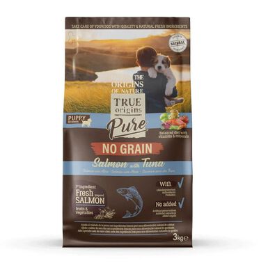 True Origins Pure - Croquettes au Saumon sans Céréales pour Chiot