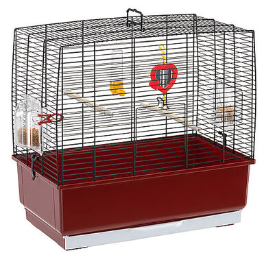 Ferplast - Cage Rekord 3 pour Oiseaux Exotique - Noir/Rouge