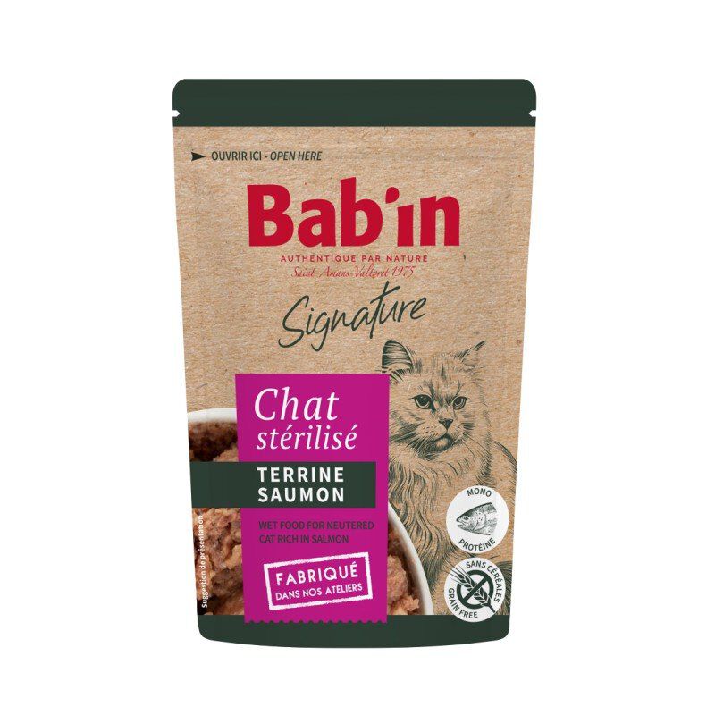 Bab'in - Terrine au Saumon pour Chats  - 80g Image num&eacute;ro 1