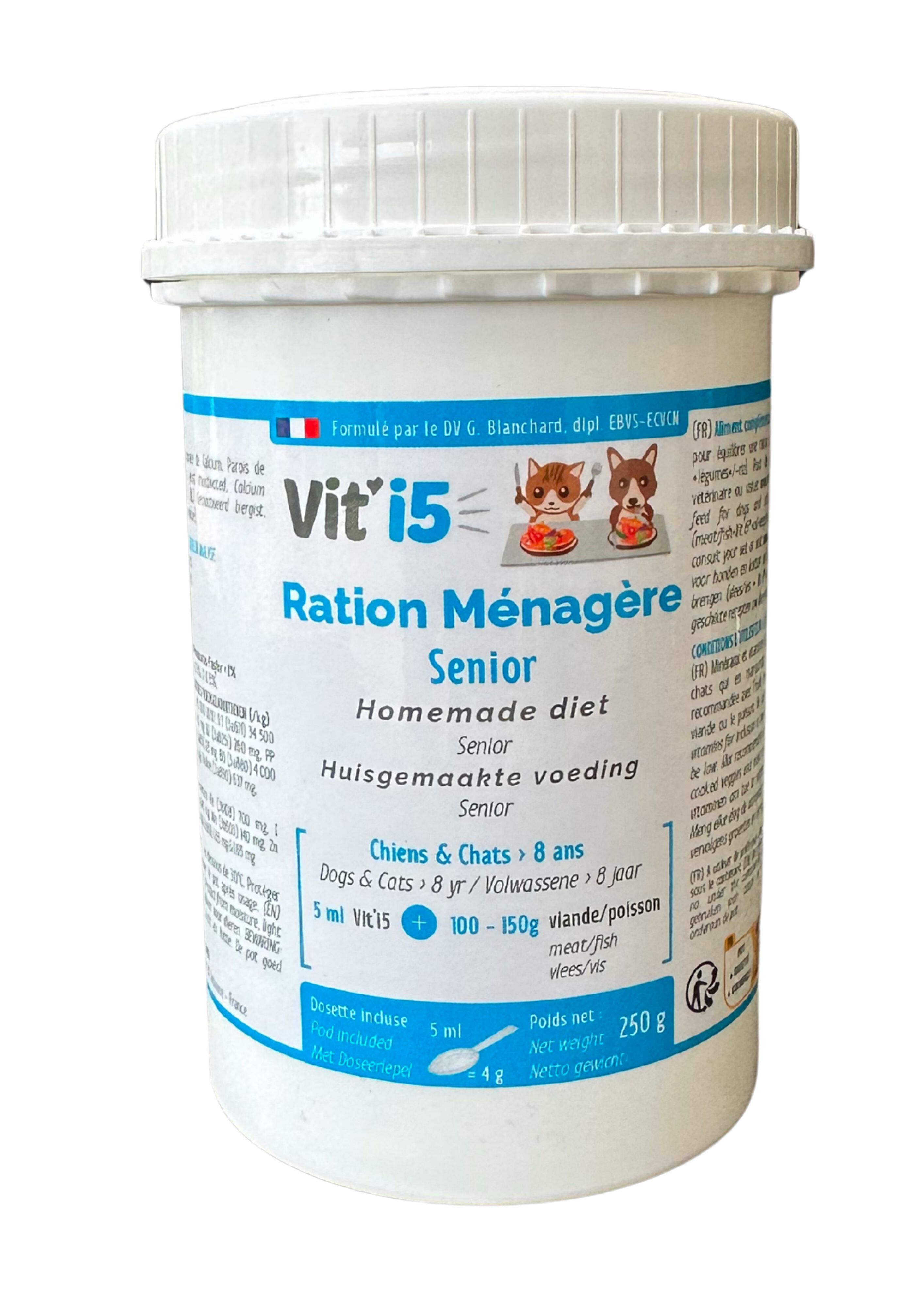Osalia - VIT'I5 Bleu Min&eacute;raux et Vitamines pour Chiens et Chats de Plus de 8 ans - 250g Image num&eacute;ro 1