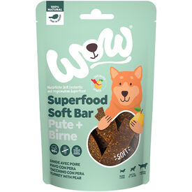 Wow - Friandises Barre Superfood Dinde Poire pour Chiens - 150g