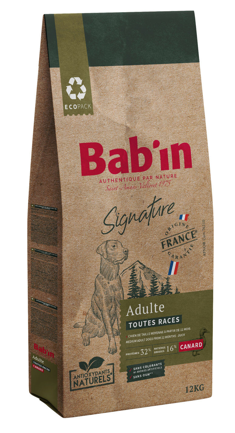 Bab'in -  Croquettes Canard pour Chiens Medium - 12kg Image num&eacute;ro 1