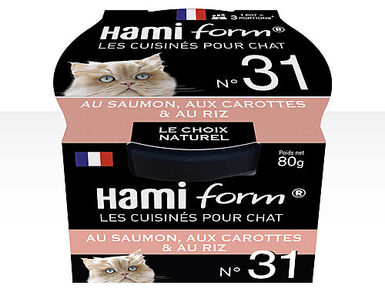 Hamiform - Les Cuisinés N°31 Saumon Carottes Riz pour Chat - 80g
