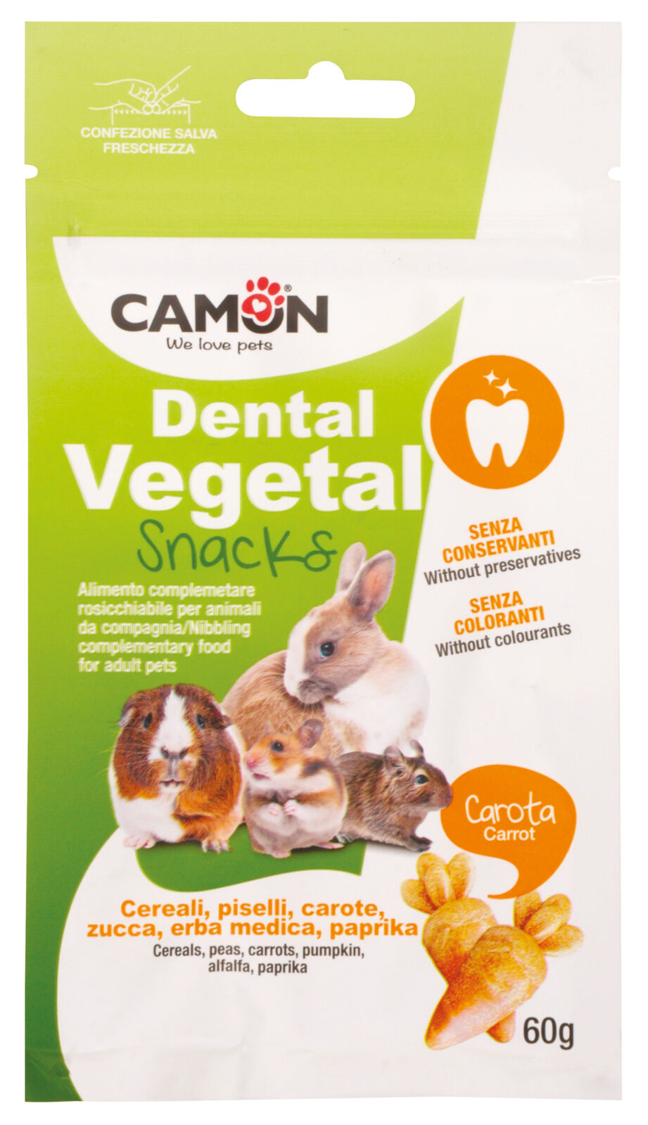 Camon - Friandises Dental Vegetal Carottes pour Rongeurs - 60g Image num&eacute;ro 1